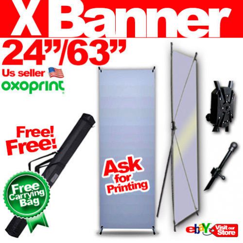 Adjustable X Banner Stand 24x63/60cmx160cm Free Carrying Bag Us seller wholesale