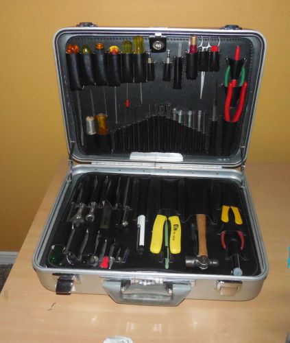 Jensen tools electronics-aluminum tool case with tools, used for sale