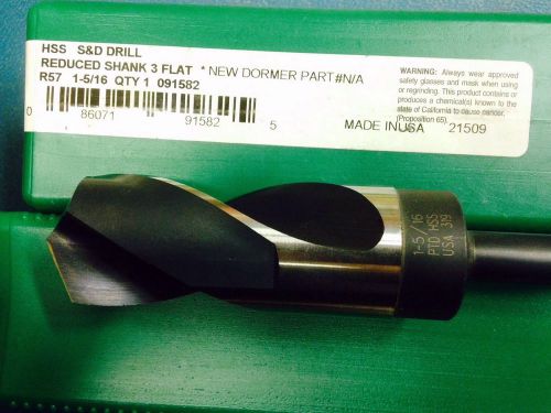 Precision twist drill 091582 series r57 1 5/16 hss s&amp;d reduced shank drill bit for sale