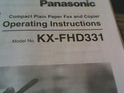 Panasonic Fax-copier machine model KX FHD 331 Operating Instructions