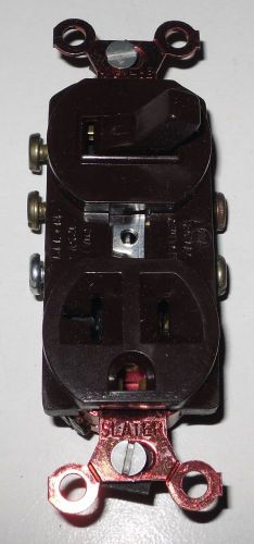 Slater 698-BR , 3-Way Toggle Switch Ground &amp; Outlet, Brown, 20A