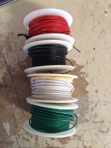 Solid Hook-Up Wire Bundle, Approximately 100&#039;, 22 AWG (Black, Green, Red, White)