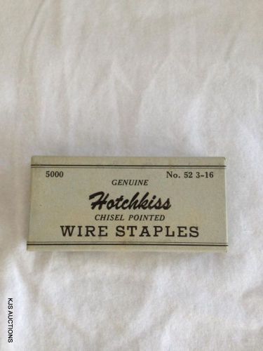 Vtg NOS Box 5000 Hotchkiss Chisel Pointed Wire Staples For # 52 &amp; 54 Plier-1 Box