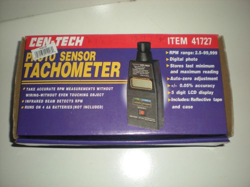 Cen Tech Digital Photo Sensor Tachometer #41727 with Case and Instructions.