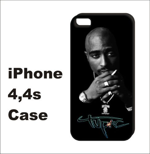 Tupac Shakur Hiphop Rapper New Custom Black Cover iPhone 4 4s Case