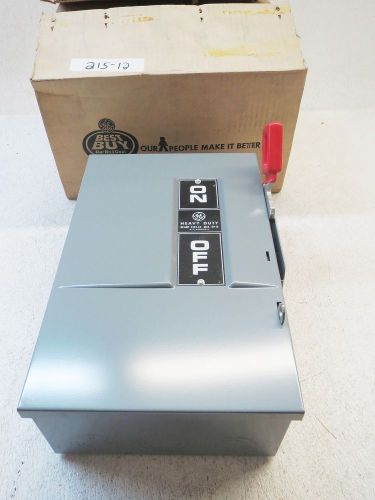 G E 60 AMP ENCLOSED SWITCH TH4322, 15 HP, 240 VAC, (NEW)