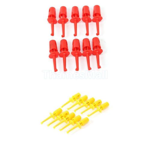 20pcs 4.2cm Red + Yellow Mini Grabber Test Probe Hook Grip for Component SMD IC