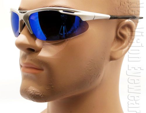 Pyramex avante silver ice blue mirror lenses safety glasses sunglasses z87+ for sale