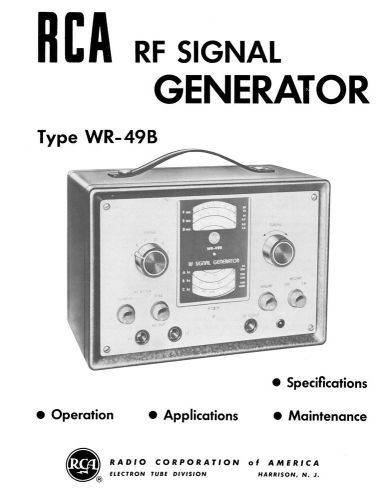 RCA WR-49B RF Signal Generator manual