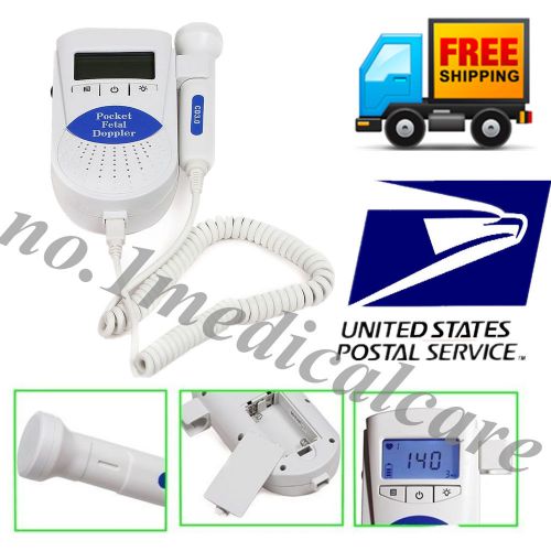 USA Shipment! FDA Fetal Doppler, Baby heart Monitor,3MHz probe with Free GeL