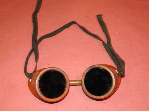 Vintage Bakelite Welding Glasses with Green Tinted Lenses STEAMPUNK Steam Punk