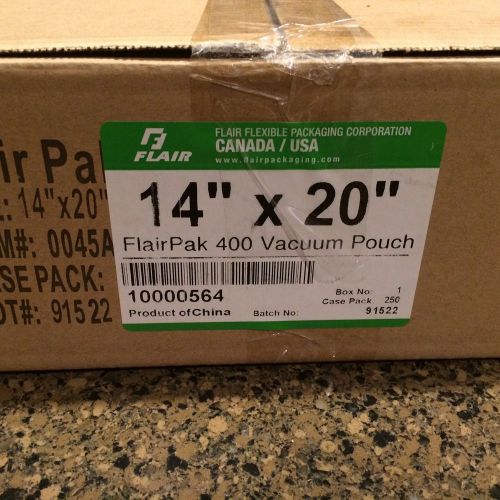 FlairPak 400 Premium Vacuum Packing Pouches 14&#034;x 20 &#034; - 250 Count - NIB