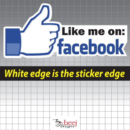 Facebook Like me sticker - 200x88mm Business promotion on Facebook bumper decal