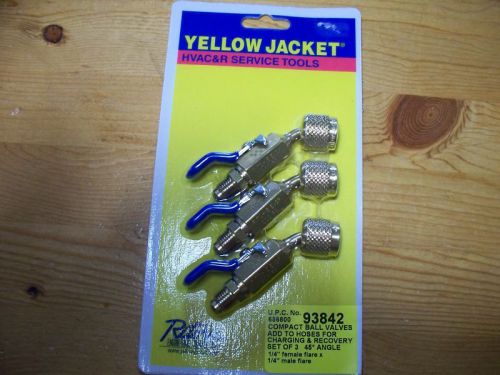 Yellow jacket 45° compact ball valve set of 3 usa 93842 for sale