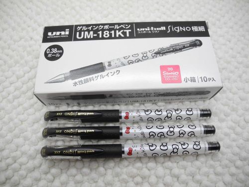 10pcs uni-ball hello kitty um-181kt 0.38mm roller ball pen black(japan) for sale