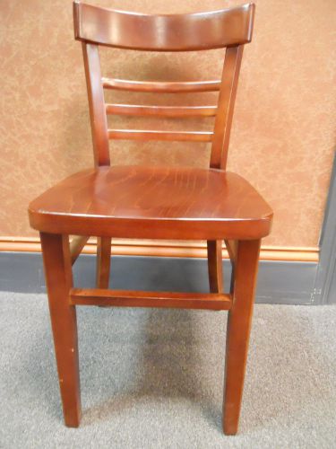 Wooden Curved Ladderback Restaurant Chairs - Mahogany Finish