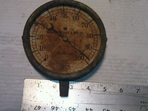 Old vintage  5&#039;&#039; pressure gauge  steampunk