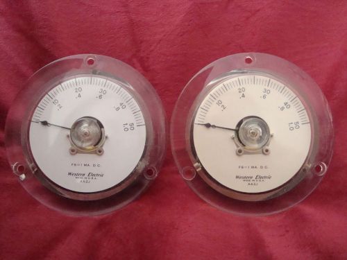 Vintage pair western electric panel meters fs 1ma dc made in usa for sale
