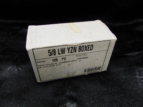 B-LINE 5/8 LW YZN BOXED LOCK WASHER YELLOW DI-CHROMATE ZNPLT (BOX OF 100) *NIB*