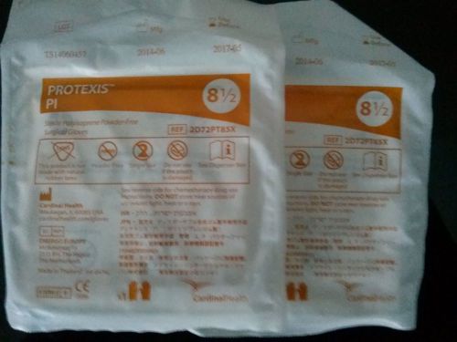 Two Pair PROTEXIS Polyisoprene Pl Sterile Surgical Gloves, SIZE 8.5, Exp 05/2017