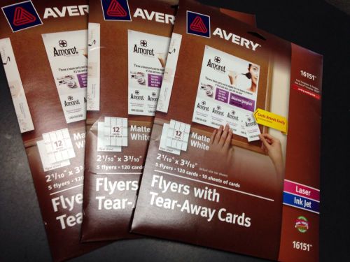 3 New Packs Avery Flyers With Tear Away Cards 360 Total Great Marketing