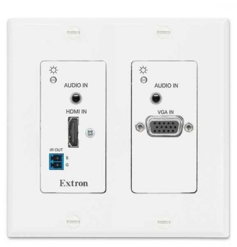 Extron Two Input DTP Transmitter HDMI and VGA Decora Wallplate White 60-1366-13