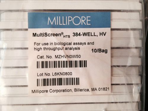 Millipore mzhvn0w50, multiscreen hts, 384-well, hv plates, 10/bag for sale