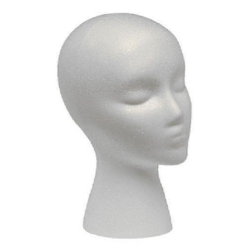 Styrofoam Mannequin Wig Head Display, Hat / Cap / Wig Holder, White Foam Head