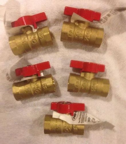 (5) 1/2&#034; ips brass gas ball valves - natural gas / propane, csa, shut-off valve for sale