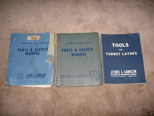 Jones &amp; lamson &amp; warner &amp; swasey turret lathe manuals for sale