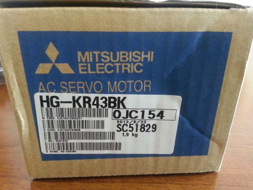Nib mitsubishi servo motor hg-kr43bk, 400w, w/ brake, keyed shaft, melservo j4 for sale