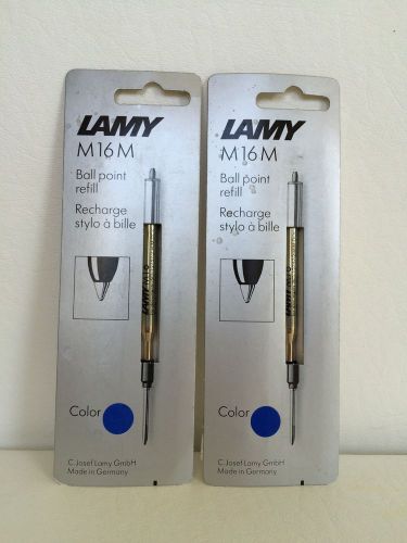 2 LAMY M16M BLUE Ball Point Pen Refill Cartridges - New