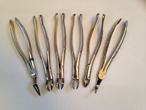 LOT OF 6 HU FRIEDY EXTRACTION &amp; ROOT FORCEPS STAINLESS STEEL
