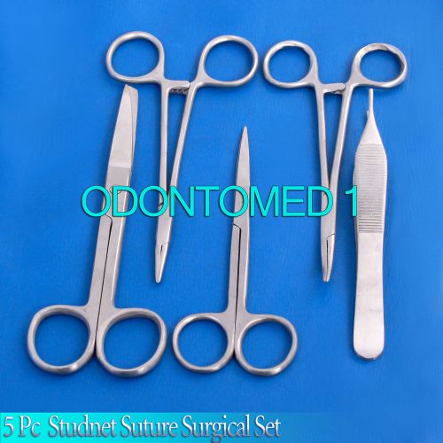 5 pc student suture surgical kit instruments lab set for sale