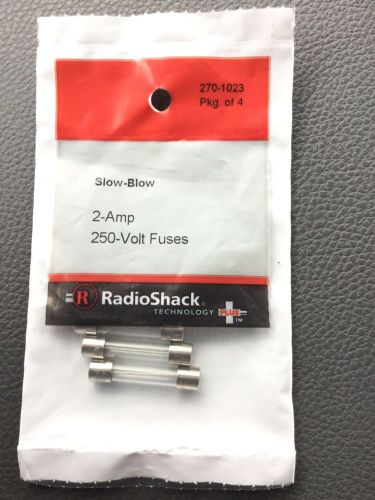 Radioshack 2.0-amp 250v 1 1/4 x 1/4 &#034; slow-blow fuse (4-pack) (270-1023) new for sale