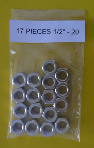 NEW HEX NUTS 1/2-20 (QTY 17) Yellow Dichromate Plated MADE IN USA
