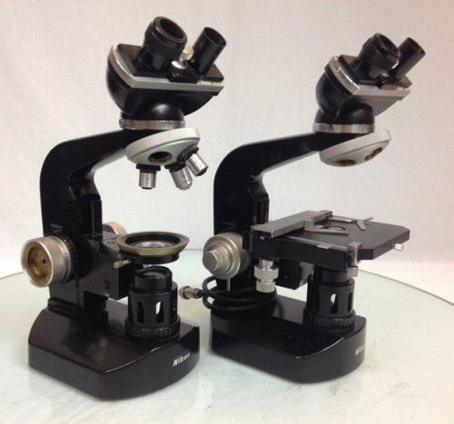 2 nikon s binocular microscope for parts for sale