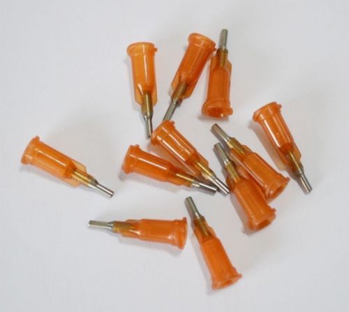 150pcs 1/4&#034;  blunt dispensing needles syringe needle tips 15gauge amber new for sale