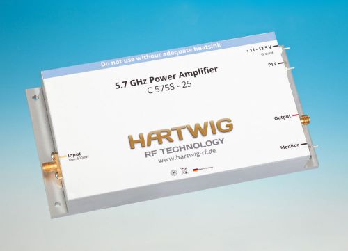 Hartwig-rf 5.7 - 6.4 ghz  25 watts power amplifier, eme, transverter, ghz, for sale