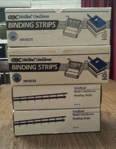 Lot of approximately 400 velobind binding strips two boxes black, 2 boxes blue