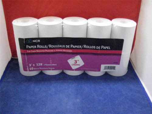 Brand New 10-NIP NCR Cash Register/Adding Machine Paper Rolls-3&#034;x128&#039; (139)