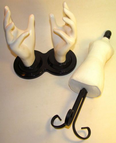 Lot 2 Vintage E&amp;B Giftware Double Mannequin Hands Display &amp; Standing Jewelry