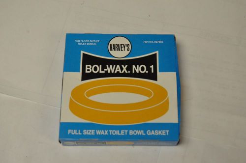 HARVEY&#039;S BOL-WAX #1 WAX RING 007005 One Piece Toilet Gasket NOS NEW in Box!
