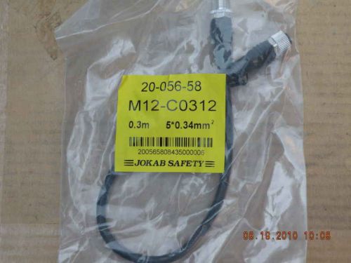 NEW JOKAB SAFETY M12-C0312 CONNECT WIRE 0.3M 20-056-58
