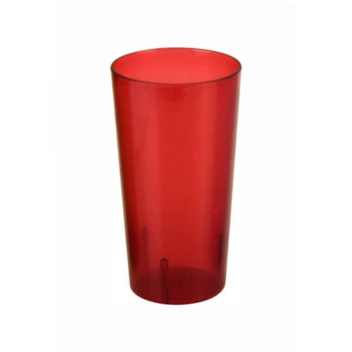 12 CUPS 32 OZ RESTAURANT TALL TUMBLER POLYCARBONATE RED UNBREAKABLE GLASS
