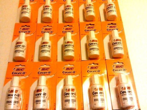 Bic cover-it white multi-purpose correction fluid lot of 15 for sale