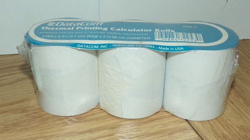 4 - 3pks datacom thermal printing calculator rolls 2 1/4 x 2dia new in packaging for sale