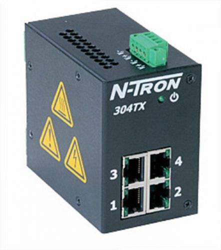 N-TRON 304TX  4 port 10/100BaseTX Industrial Ethernet Switch, DIN-Rail
