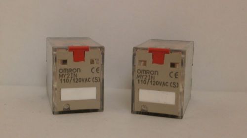 OMRON *SET OF 2* RELAYS 10 AMPS  110/120VAC   MY2IN