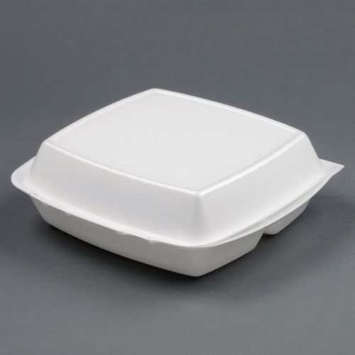 3 compartment perforated hinge lid, food serving containers [200ct] for sale